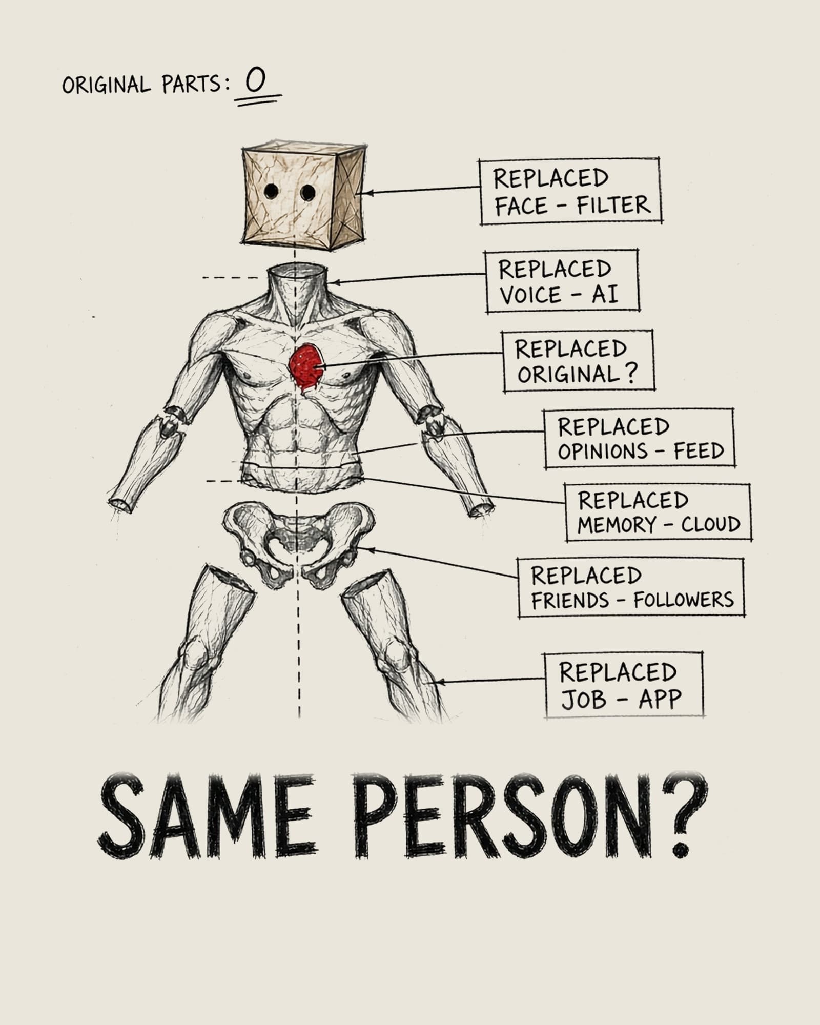 They changed all your pieces. Are you still you?